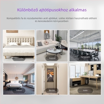 Intelligens zár ajtóhoz, ujjlenyomat- és jelszavas, kettős nyitás, lopás elleni elektronikus kilincs