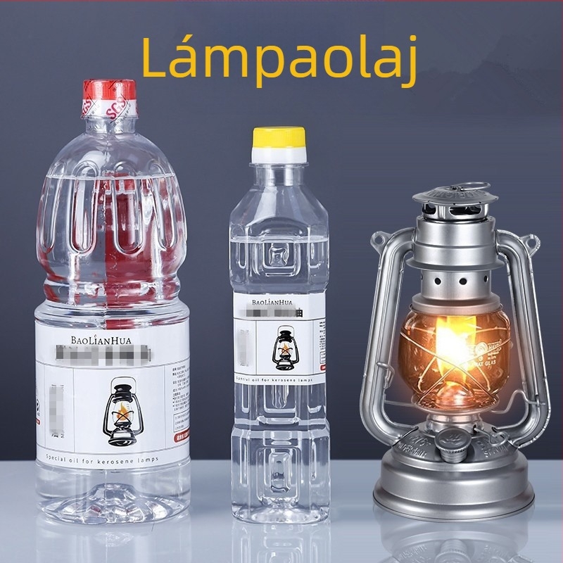 Kemping olajlámpa füstmentesen, ghee üzemanyaggal, vidéki retro stílusú kültéri lámpa