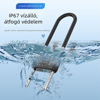 Üvegajtó, U‑alakú ujjlenyomat- és jelszavas zár, graffiti dizájn, okos zár Bluetooth távoli feloldással