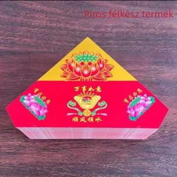 Kemény kartonból készült lótusz origami darabok, összekapcsolt virágcserép hajtogatás, aranyozott nyomtatású papír szöveggel rituálékhoz – nagykereskedelem, félkész, teljes doboz
