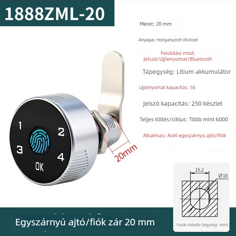 Érintőképernyős jelszavas intelligens zár elektromos fiókokhoz, postaládákhoz, irattartó szekrényekhez, garderobajtókhoz, edzőtermi szekrényekhez és otthoni könyvespolcokhoz