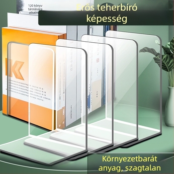 Átlátszó L-alakú könyvtartó íróasztalhoz