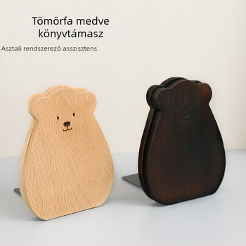 Medve alakú könyvtartó, tömörfa, asztali rendező