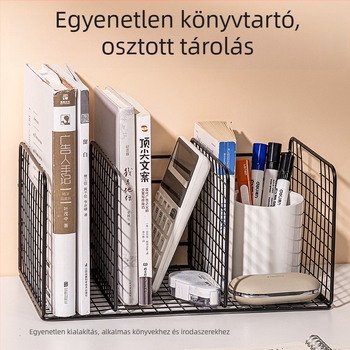 Deli Tb100 Fémhálós Könyvállvány, Háromrészes Kategorizáló, Könyvtárhoz, Vasból