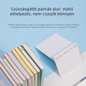 Deli Összecsukható asztali könyvtartó – hordozható műanyag, 2 darab, fehér/kék