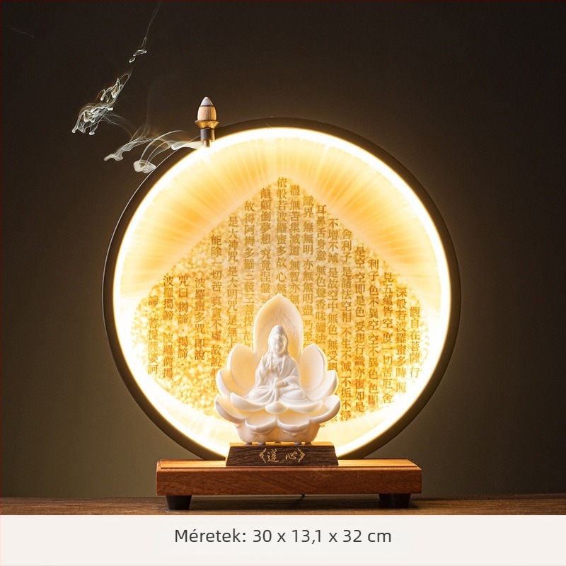 Guanyin Bodhisattva lotus szívvel, Buddha szobor Dehua fehér porcelánból, modern minimalist design