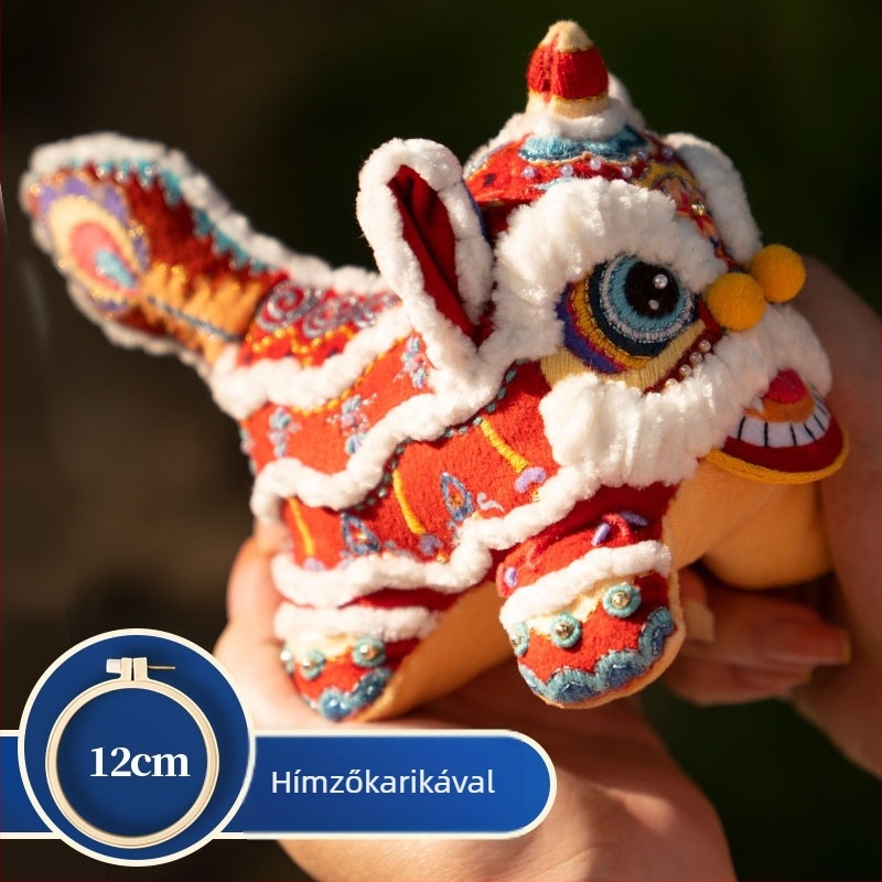 Guochao-inspired hagyományos textil baba hímző DIY készlet — kézzel készített ajándék és nappali dekor.