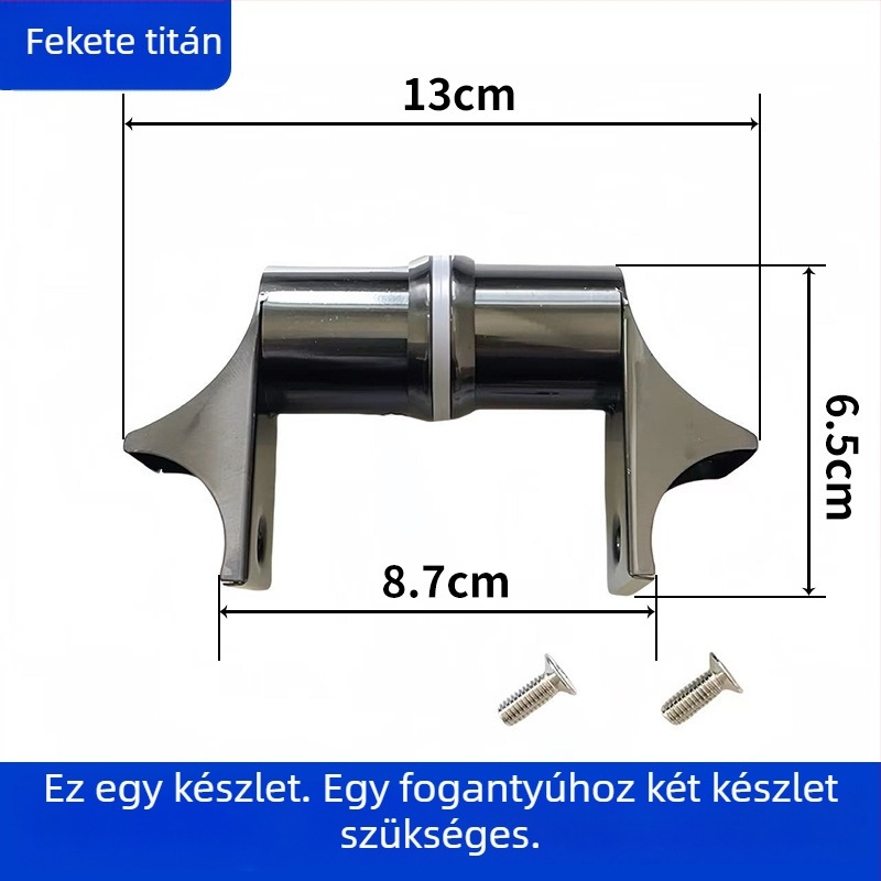 Rozsdamentes acélból készült kilincshez tartozékok üvegajtókhoz – oldalsó rögzítésű láb, kerek cső profil, ívelt láb