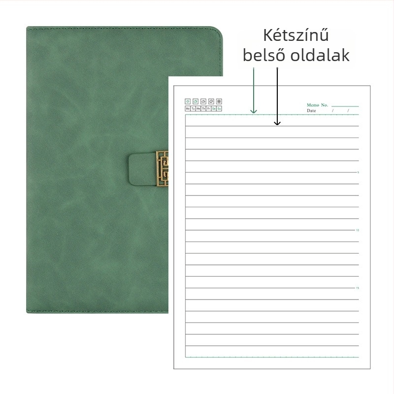 A5 méretű jegyzetfüzet nemzeti trenddel és dekoratív ablakcsattal, üzleti iroda és értekezletek jegyzeteléséhez, 50–100 oldal, logó nyomtatás elérhető