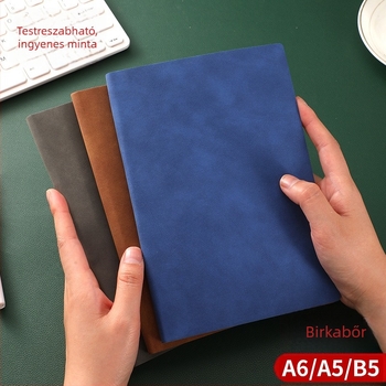 Báránybőrös A5 jegyzetfüzet, nagy méretű B5 formátum, vastag borító, üzleti és irodai megbeszélésekhez jegyzetfüzet, minimalist diák-napló, vállalati testreszabás