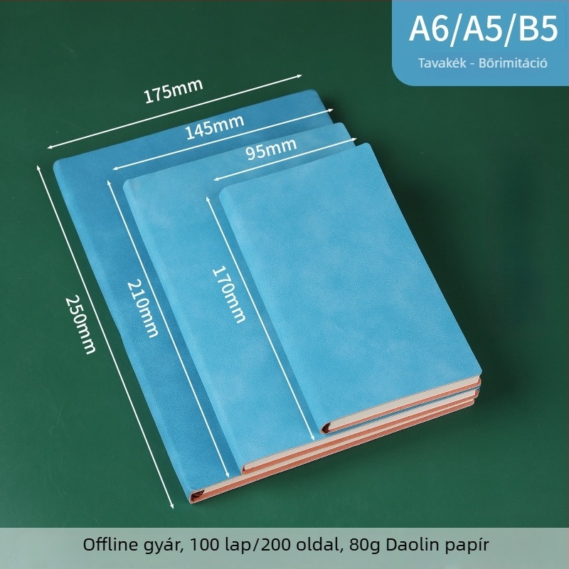 Báránybőrös A5 jegyzetfüzet, nagy méretű B5 formátum, vastag borító, üzleti és irodai megbeszélésekhez jegyzetfüzet, minimalist diák-napló, vállalati testreszabás