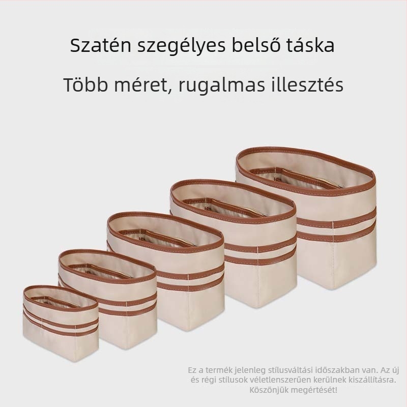 Tote táska belső szervező, univerzálisan illeszkedik, ultra könnyű, több zseb, pohártartó, satin bélés