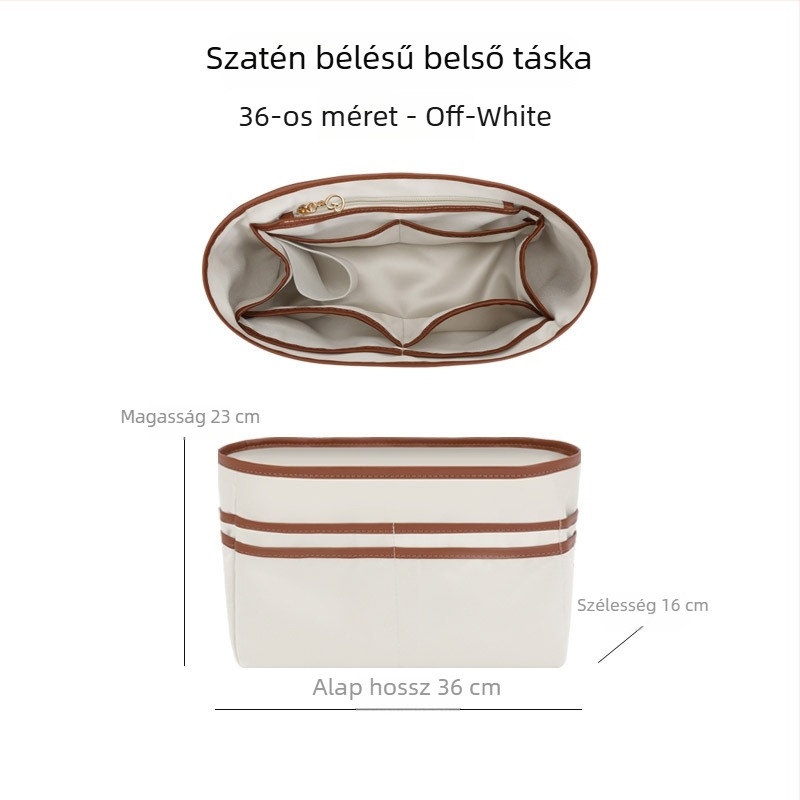 Tote táska belső szervező, univerzálisan illeszkedik, ultra könnyű, több zseb, pohártartó, satin bélés