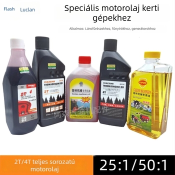 Kétütemű és négyütemű motorolaj kerti gépekhez (fűnyíró, sövénynyíró, permetező, bozótvágó) 1L