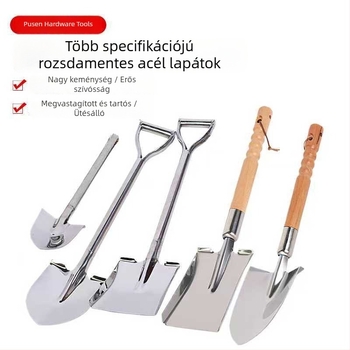 Rozsdamentes acél kertészeti ásó a talaj ásására, fák ültetésére, gyomlálásra és zöldségtermesztésre