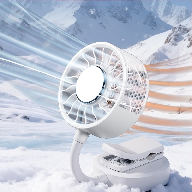 Mágneses telefonhűtő ventilátor forgó klippel és asztali tartóval, USB mini ventilátor