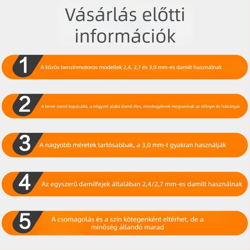 Kopásálló fűnyíró vonal — univerzális kerti alkatrészek, csavarodó fogazott vágóvonal és vágókötél