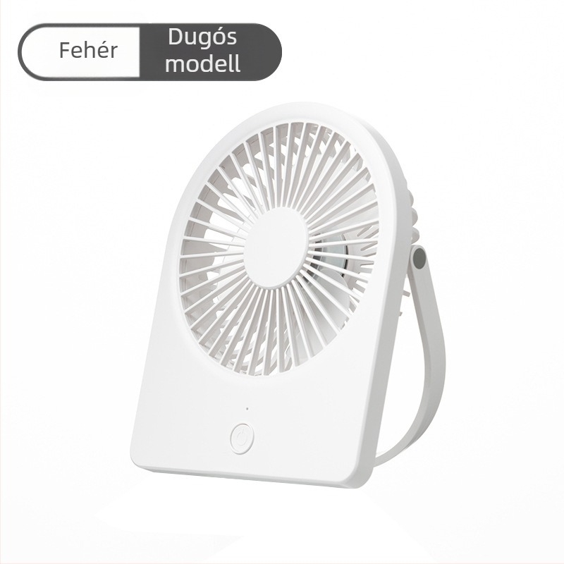 USB asztali ventilátor, ultra vékony, mini hordozható, 3-lapátos, beépített akkumulátorral, falra vagy asztalra szerelhető