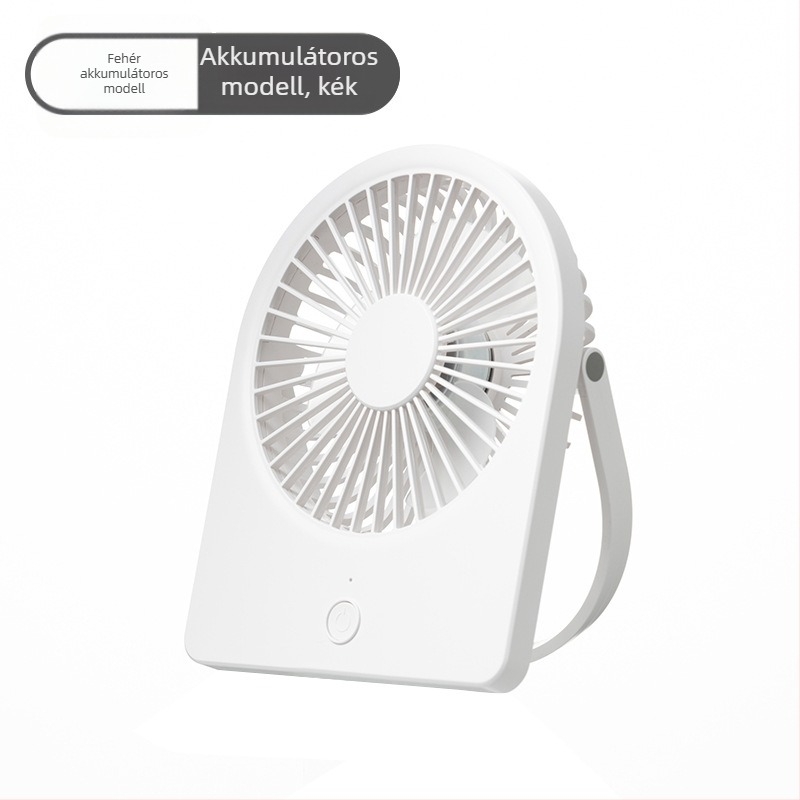 USB asztali ventilátor, ultra vékony, mini hordozható, 3-lapátos, beépített akkumulátorral, falra vagy asztalra szerelhető