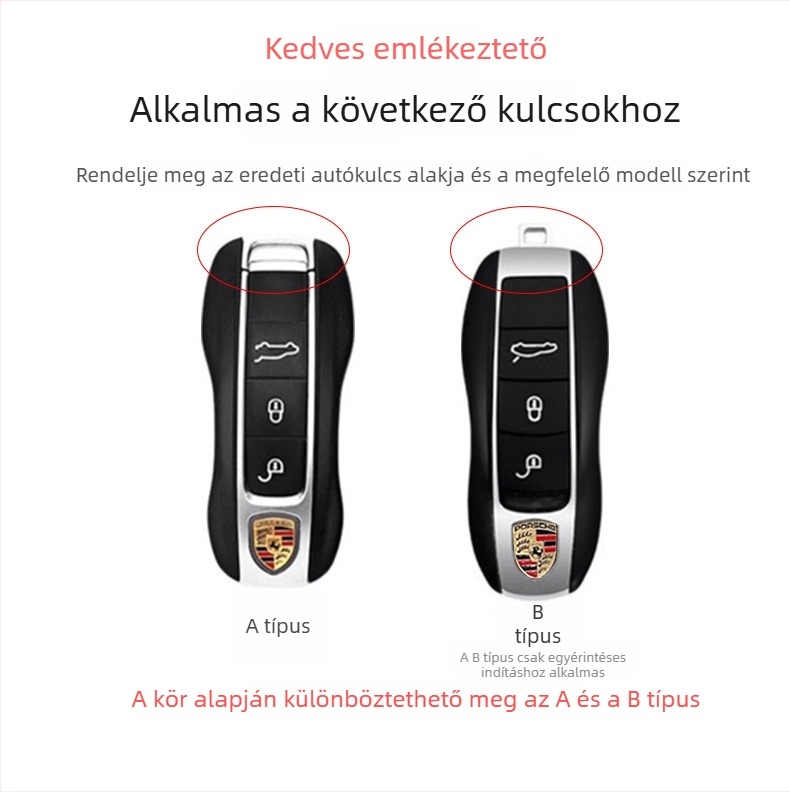 Porsche Cayenne, Taycan, Panamera, Macan és 718/911 kulcsház – ABS szénszálas kivitel