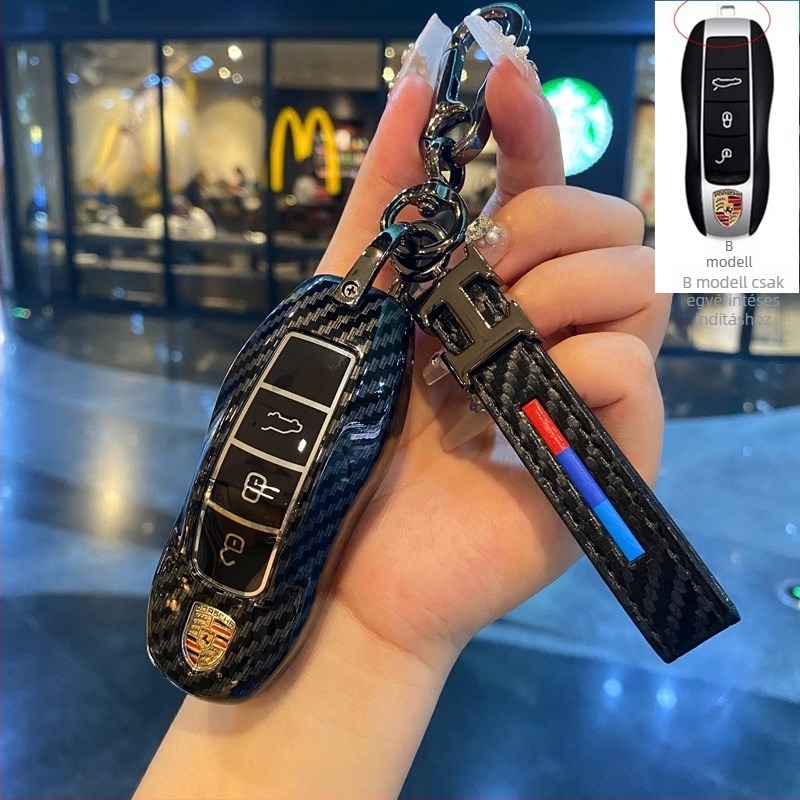 Porsche Cayenne, Taycan, Panamera, Macan és 718/911 kulcsház – ABS szénszálas kivitel