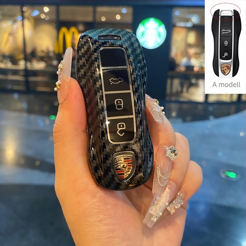 Porsche Cayenne, Taycan, Panamera, Macan és 718/911 kulcsház – ABS szénszálas kivitel