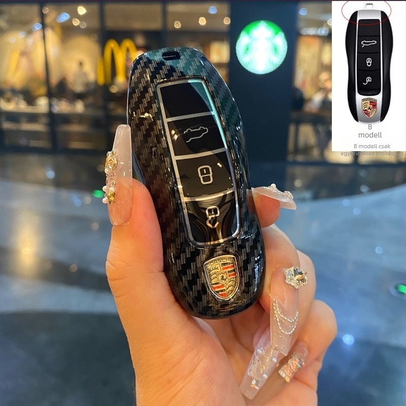Porsche Cayenne, Taycan, Panamera, Macan és 718/911 kulcsház – ABS szénszálas kivitel