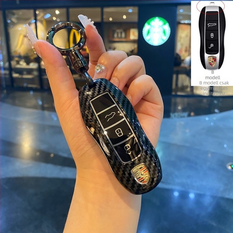 Porsche Cayenne, Taycan, Panamera, Macan és 718/911 kulcsház – ABS szénszálas kivitel
