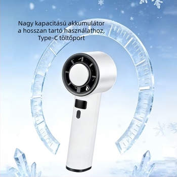 USB hordozható kéz- és asztali ventilátor jéghűtési funkcióval, 4 lapát, 4 sebesség, beépített akkumulátor 1000–1200 mAh
