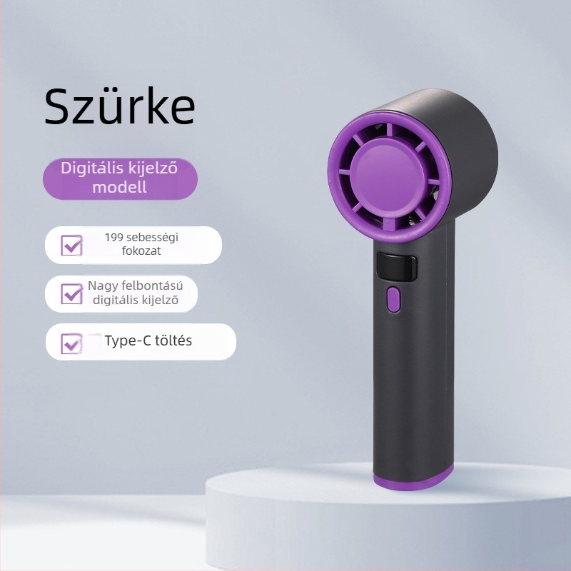 USB hordozható kéz- és asztali ventilátor jéghűtési funkcióval, 4 lapát, 4 sebesség, beépített akkumulátor 1000–1200 mAh