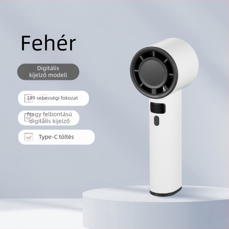 USB hordozható kéz- és asztali ventilátor jéghűtési funkcióval, 4 lapát, 4 sebesség, beépített akkumulátor 1000–1200 mAh