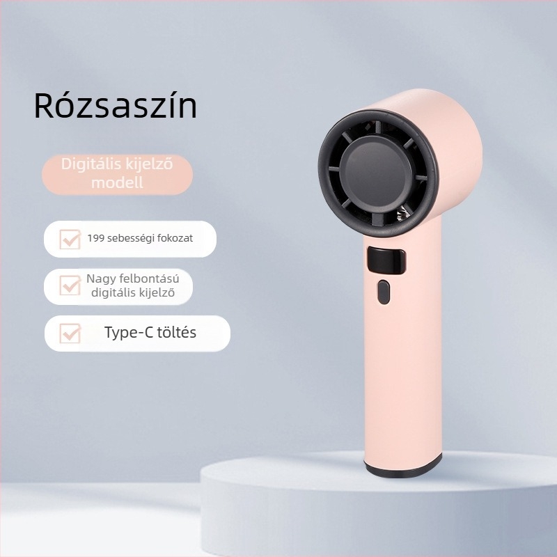 USB hordozható kéz- és asztali ventilátor jéghűtési funkcióval, 4 lapát, 4 sebesség, beépített akkumulátor 1000–1200 mAh
