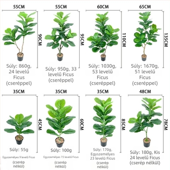 Nordic stílusú mesterséges fiddle-leaf fig fa, beltéri, nagy méretű álló fa, faldekorációhoz