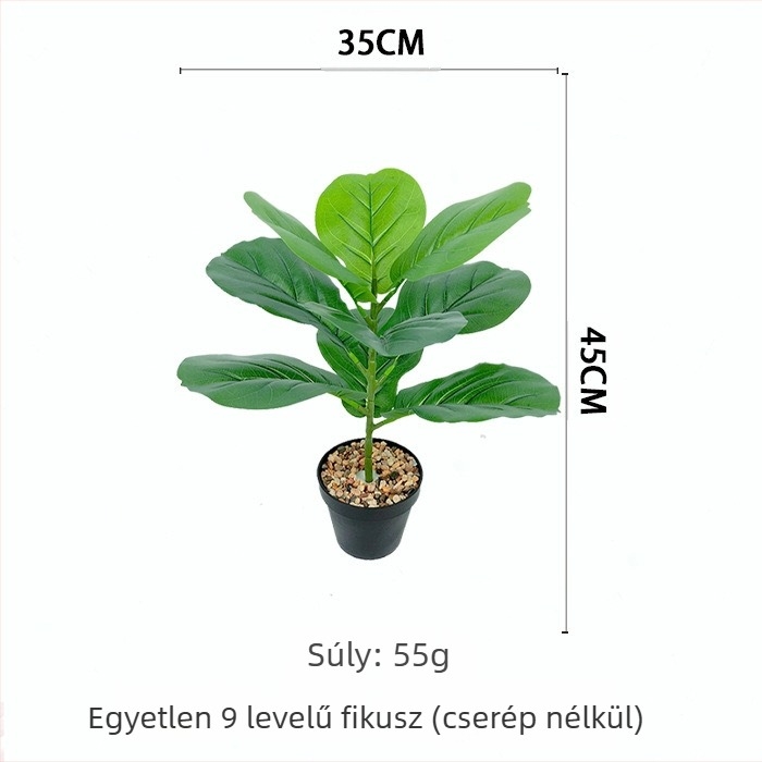 Nordic stílusú mesterséges fiddle-leaf fig fa, beltéri, nagy méretű álló fa, faldekorációhoz