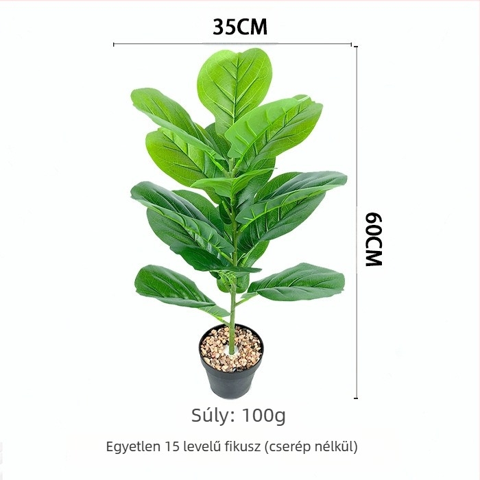 Nordic stílusú mesterséges fiddle-leaf fig fa, beltéri, nagy méretű álló fa, faldekorációhoz