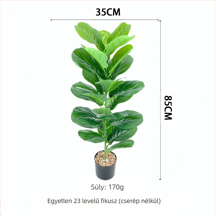 Nordic stílusú mesterséges fiddle-leaf fig fa, beltéri, nagy méretű álló fa, faldekorációhoz