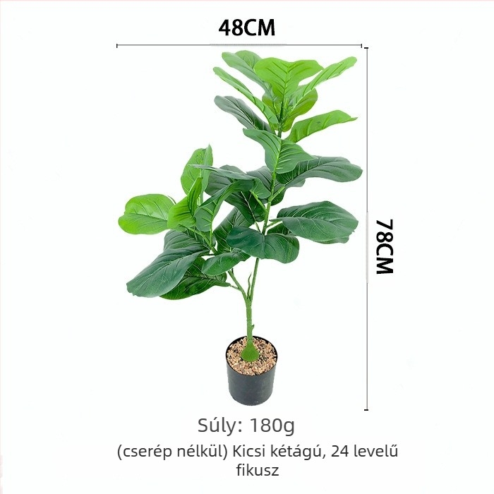 Nordic stílusú mesterséges fiddle-leaf fig fa, beltéri, nagy méretű álló fa, faldekorációhoz