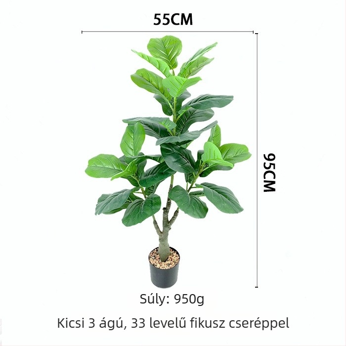 Nordic stílusú mesterséges fiddle-leaf fig fa, beltéri, nagy méretű álló fa, faldekorációhoz