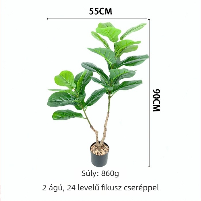Nordic stílusú mesterséges fiddle-leaf fig fa, beltéri, nagy méretű álló fa, faldekorációhoz