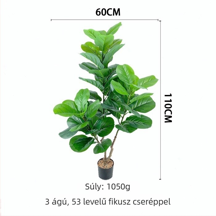 Nordic stílusú mesterséges fiddle-leaf fig fa, beltéri, nagy méretű álló fa, faldekorációhoz