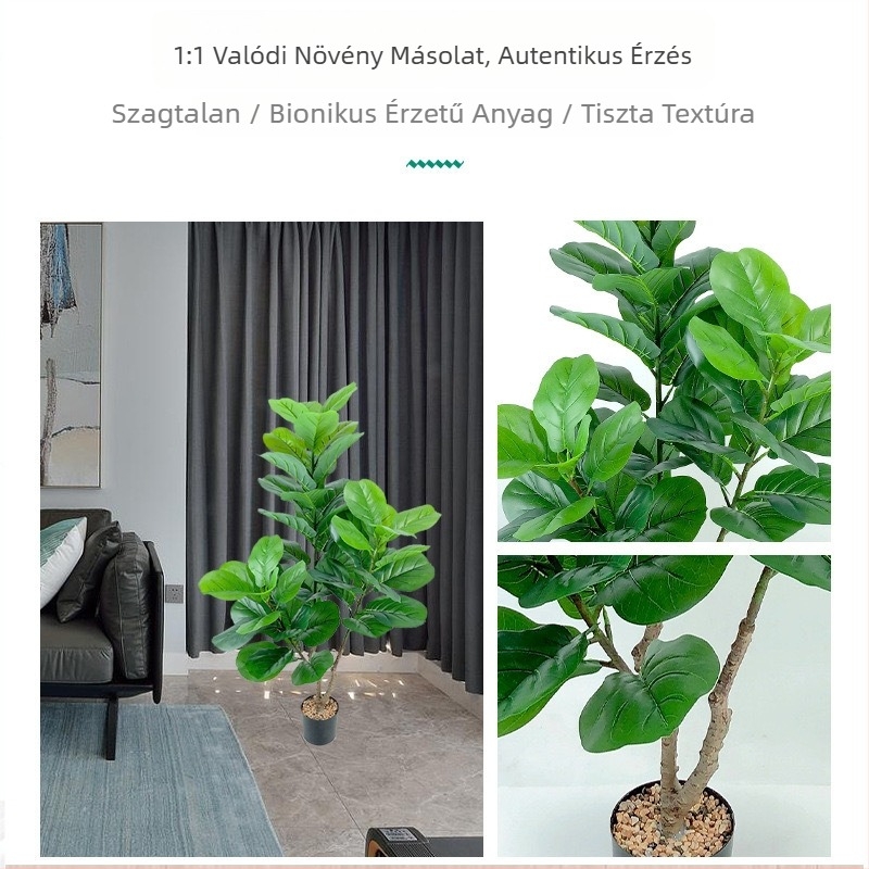 Nordic stílusú mesterséges fiddle-leaf fig fa, beltéri, nagy méretű álló fa, faldekorációhoz