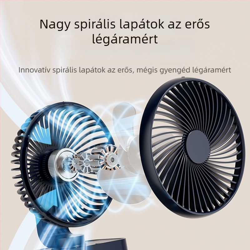 Asztali ventilátor fejforgással, kompakt USB-s mini ventilátor kollégiumi szobához, csendes működés, hosszú üzemidő