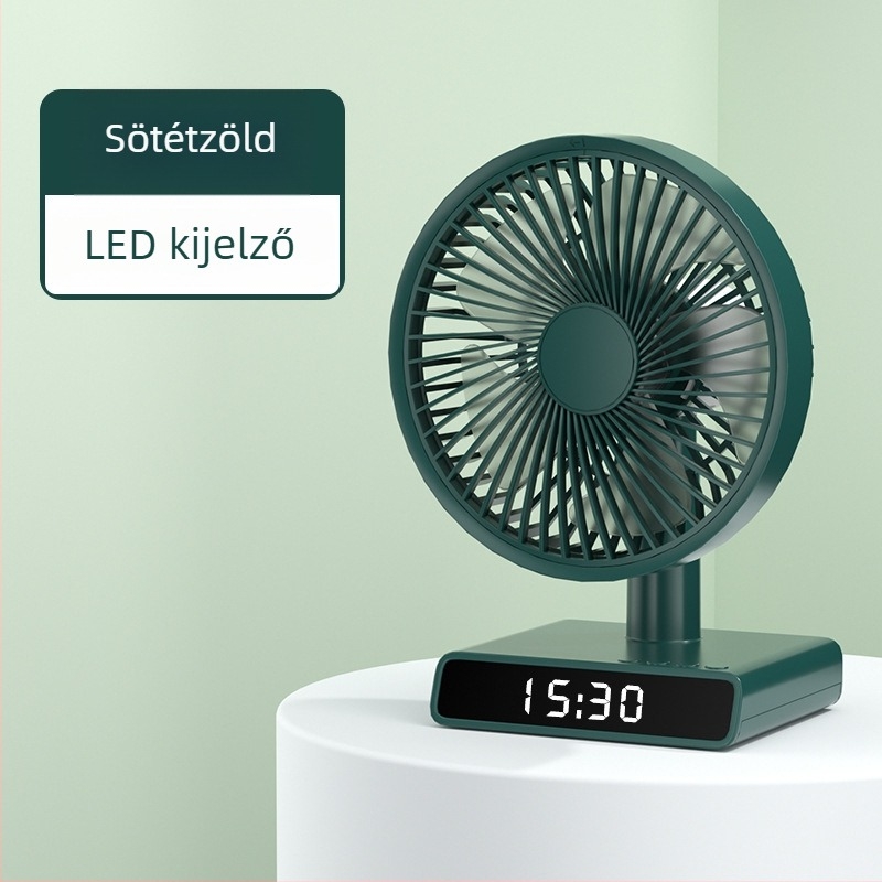 Asztali ventilátor fejforgással, kompakt USB-s mini ventilátor kollégiumi szobához, csendes működés, hosszú üzemidő