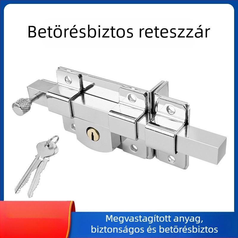 Erősített boltzár külső faajtókhoz, keresztes kulccsal működő mechanikus retesz