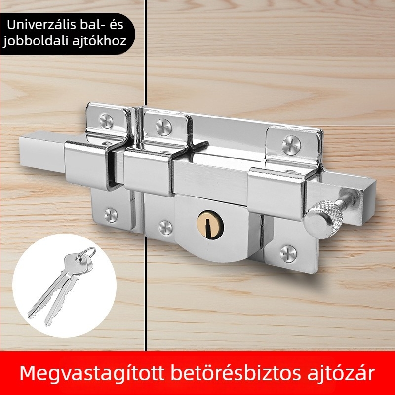 Erősített boltzár külső faajtókhoz, keresztes kulccsal működő mechanikus retesz