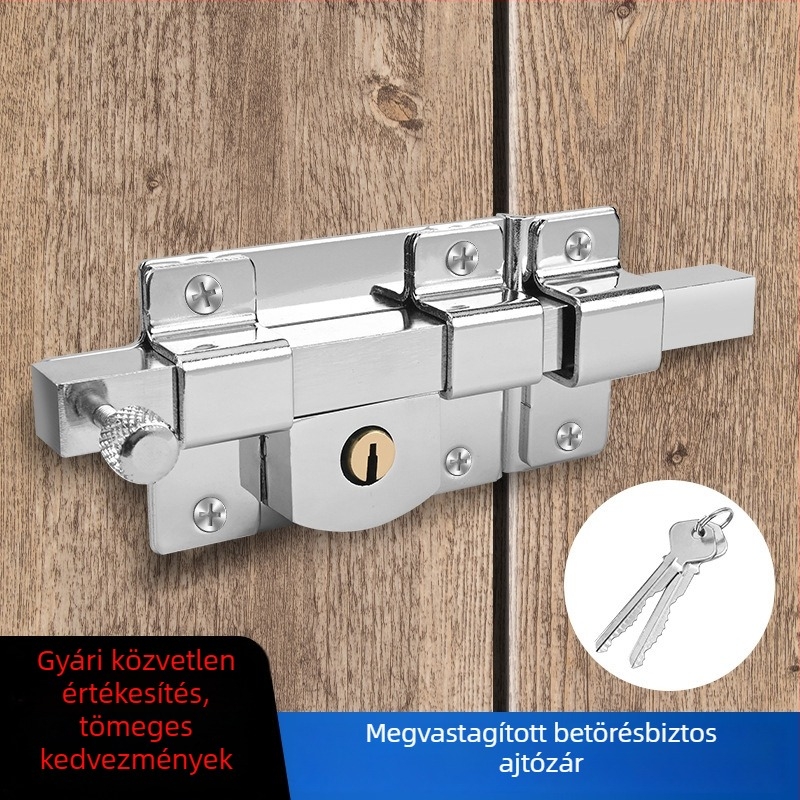 Erősített boltzár külső faajtókhoz, keresztes kulccsal működő mechanikus retesz