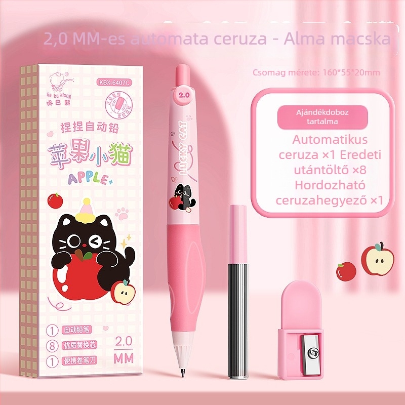 Cartoon Bear automata mechanikus ceruza diákoknak fogáskorrekcióval, visszahúzható vastag grafittal