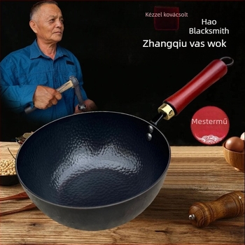 Személyre szabott Zhangqiu autentikus bevonat nélküli kis tejes edény bébiételekhez, kézzel kovácsolt vasból