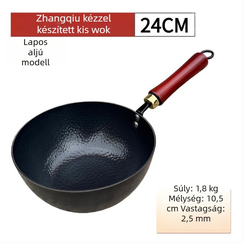 Személyre szabott Zhangqiu autentikus bevonat nélküli kis tejes edény bébiételekhez, kézzel kovácsolt vasból
