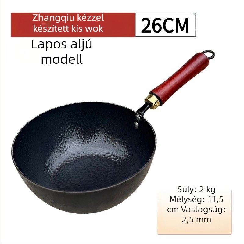 Személyre szabott Zhangqiu autentikus bevonat nélküli kis tejes edény bébiételekhez, kézzel kovácsolt vasból